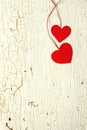 Two red hearts made Ã¢â¬â¹Ã¢â¬â¹of paper